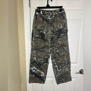 RSQ Boy’s Camouflage Cargo Pants in Olive and Black with White Accents Sz 18